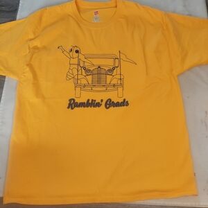 The product is a men's size XL Hanes Tagless t-shirt in a multicolor design.